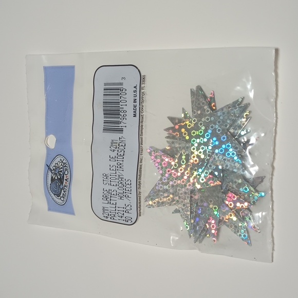 Create A Craft | Office | 22 42mm Holographic Large Star Sequins ...